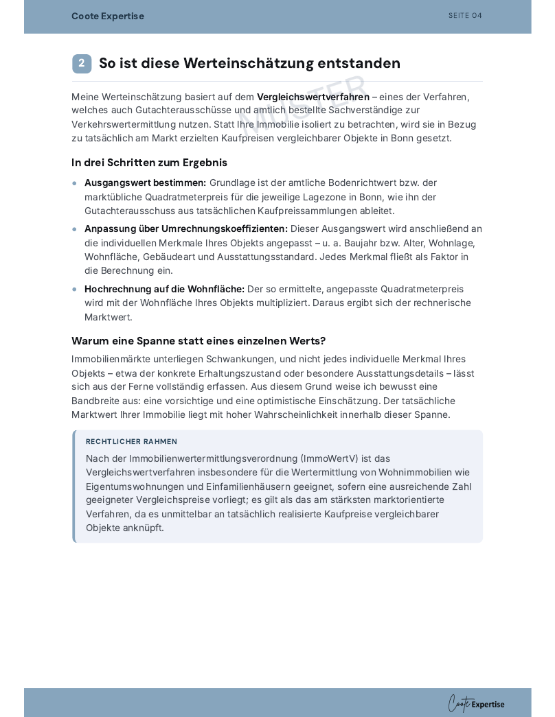 Seite Methodik der Marktwert-Analyse